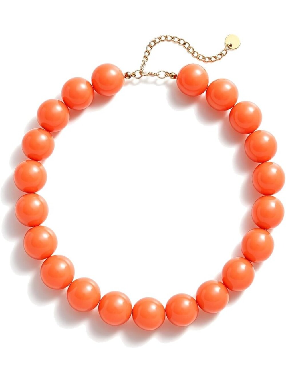 Women's Orange Acrylic Chunky Square Bead Choker Necklace Statement Jewelry